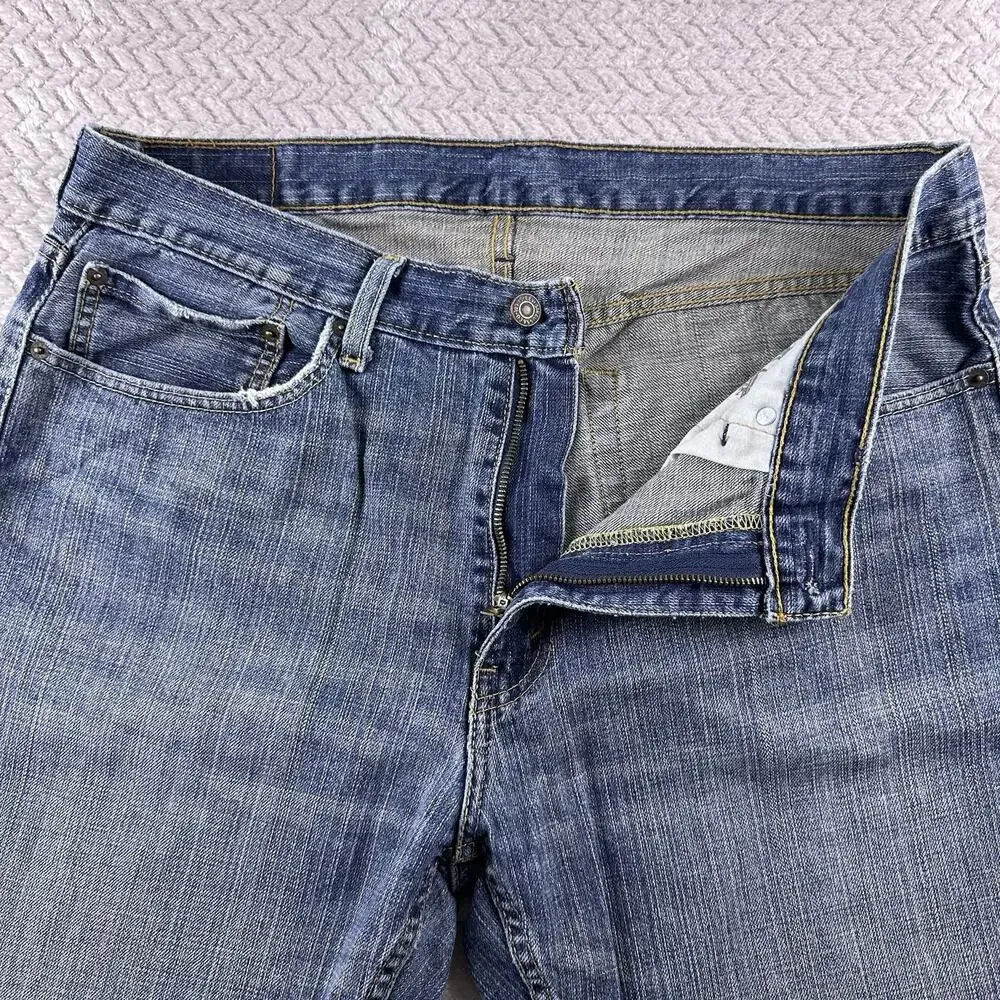 Levis 559 Jeans Men's 36x30 Blue Denim‎ Whiskered Relaxed Straight 100% Cotton